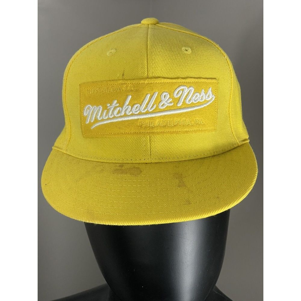 Mitchell & Ness Yellow Fitted Hat Size 7 1/2